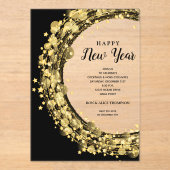 Invitations En Acrylique Chic New Year's Eve Party (Recto)