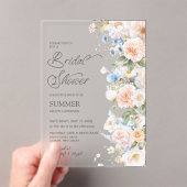 Invitations En Acrylique Chic Pastel Blush Blanc Bleu Fête des mariées Flor (In situ (ordinateur de poche))