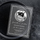 Invitations En Acrylique Chic Photo White Calligraphy Script Wedding