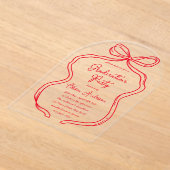 Invitations En Acrylique Chic Red Hand Drawn Bow & Script Graduation Party (Poser)