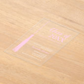 Invitations En Acrylique Chic Rose Feminine 2025 Grad Tassel Grad Grad Grad (Poser)