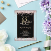Invitations En Acrylique Chic Rose Gold Parties scintillant Étincelle 50e a (Insitu (Mariage))