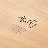 Invitations En Acrylique Chic Script 30e fête d'anniversaire (Poser)