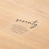Invitations En Acrylique Chic Script 70th Birthday Party (Poser)