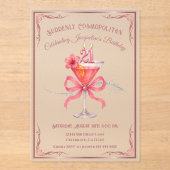 Invitations En Acrylique Chic Suddenly Cosmopolitan 21e Anniversaire (Recto)