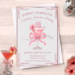 Invitations En Acrylique Chic Suddenly Cosmopolitan 21e Anniversaire