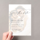 Invitations En Acrylique Chic Superposition de Photo de Mariage Script Enre (In situ (ordinateur de poche))