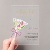 Invitations En Acrylique Chic Tini Bit Engaged Martini Bridal Shower (In situ (ordinateur de poche))