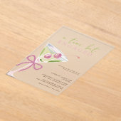 Invitations En Acrylique Chic Tini Bit Engaged Martini Bridal Shower (Poser)