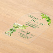 Invitations En Acrylique Chic Un Peu Plus Âgé Lime Martini 43e Anniversaire (Poser)