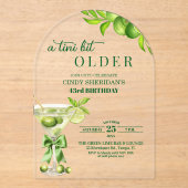 Invitations En Acrylique Chic Un Peu Plus Âgé Lime Martini 43e Anniversaire (Recto)