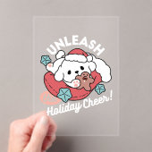 Invitations En Acrylique Chien de Noël au chapeau de Père Noël – Joie des F (In situ (ordinateur de poche))