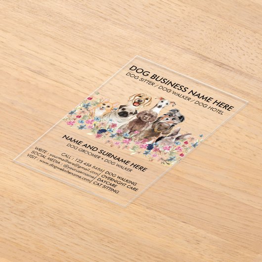 Invitations En Acrylique Chien Walker transparent (Poser)