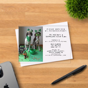 Invitations En Acrylique Chiens de fête de la Saint-Patrick Shamrocks Photo