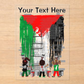 Invitations En Acrylique Children of Gaza Painting Palestine Flag  (Recto)