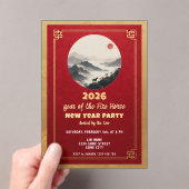 Invitations En Acrylique Chinese New Year 2026 Horse New Year Party (In situ (ordinateur de poche))