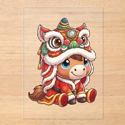Invitations En Acrylique Chinese New Year Horse 2026 Zodiac (Recto)