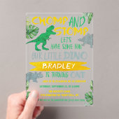 Invitations En Acrylique Chomp & Stomp ! Dinosaur Boys 1er anniversaire (In situ (ordinateur de poche))