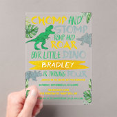 Invitations En Acrylique Chomp & Stomp ! Dinosaur Boys 4e anniversaire (In situ (ordinateur de poche))