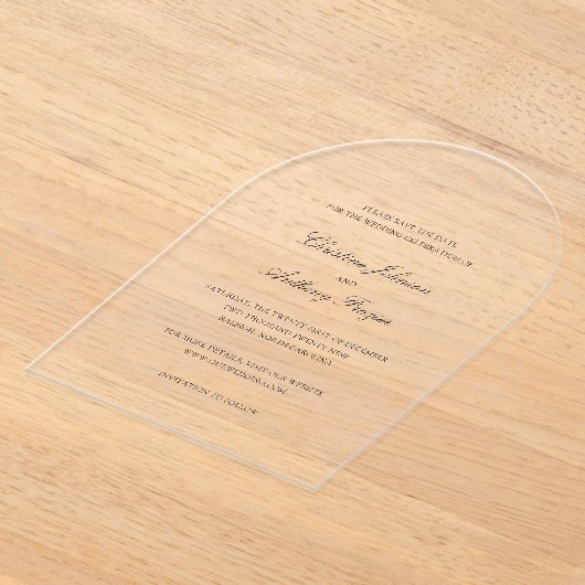 Invitations En Acrylique Christine Elegant Wedding Enregistrer la date (Poser)