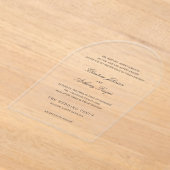 Invitations En Acrylique Christine Mariage traditionnel élégant (Poser)