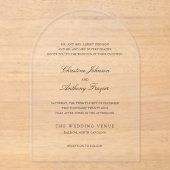 Invitations En Acrylique Christine Mariage traditionnel élégant (Recto)