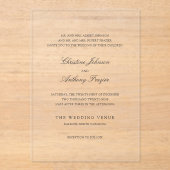 Invitations En Acrylique Christine Mariage traditionnel élégant (Recto)