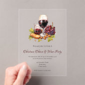 Invitations En Acrylique Christmas Cheese & Wine Party Watercolor (In situ (ordinateur de poche))