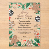 Invitations En Acrylique Christmas Cookie Swap Baking Spirits Bright (Recto)