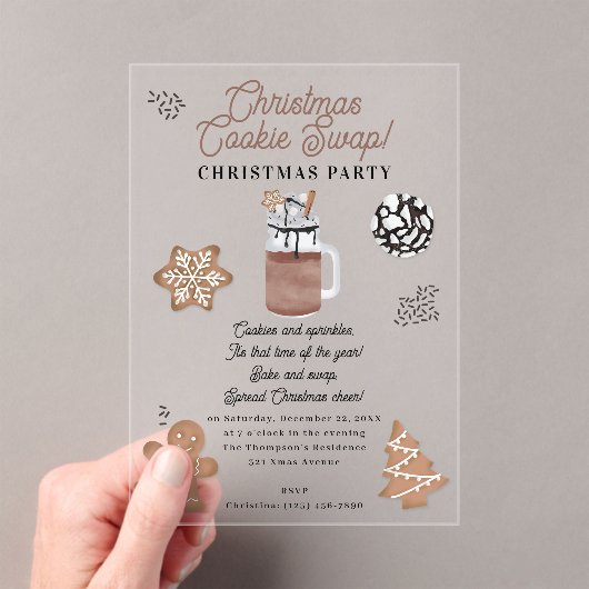 Invitations En Acrylique Christmas Cookies Holiday Baking Cookie Swap (In situ (ordinateur de poche))