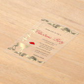 Invitations En Acrylique Christmas Deer Santa Hat Christmas Party (Poser)