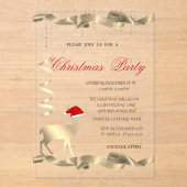 Invitations En Acrylique Christmas Deer Santa Hat Christmas Party (Recto)