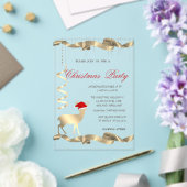 Invitations En Acrylique Christmas Deer Santa Hat Christmas Party (Insitu (Mariage))