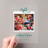 Invitations En Acrylique Christmas Present 4 Photo Collage (In situ (ordinateur de poche))