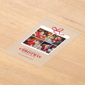 Invitations En Acrylique Christmas Present 4 Photo Collage (Poser)