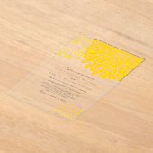 Invitations En Acrylique Chrysanthème jaune blanc élégant Mariage simple (Poser)