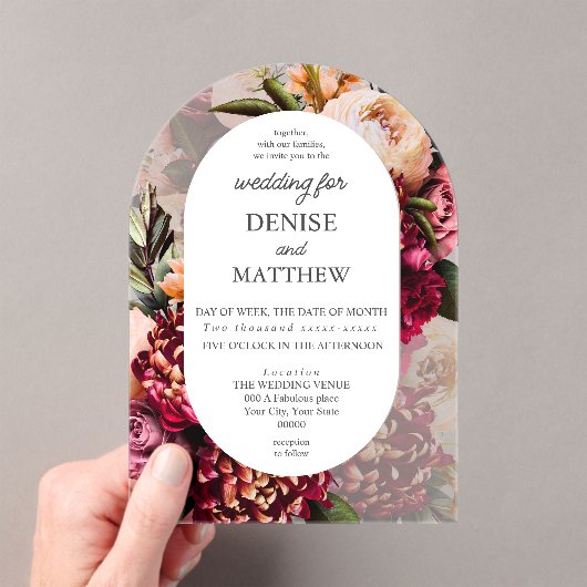 Invitations En Acrylique Chrysanthème romantique (In situ (ordinateur de poche))