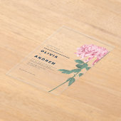 Invitations En Acrylique Chrysanthème rose romantique Mariage botanique (Poser)