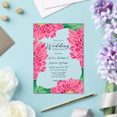Invitations En Acrylique Chrysanthèmes rose Mariage Géométrique Or (Insitu (Mariage))