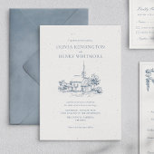 Invitations En Acrylique Church Venue Sketch Minimalist Wedding 