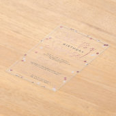 Invitations En Acrylique Chut... Surprise Anniversaire Rose Gold Foil Confe (Poser)