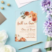 Invitations En Acrylique Chute en Amour Boho Floral Citrouille Automne Mari (Insitu (Mariage))