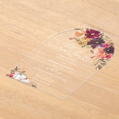 Invitations En Acrylique Chute en Amour Citrouille Mariage Bourgogne (Poser)