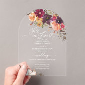 Invitations En Acrylique Chute en Amour Citrouille Mariage Bourgogne (In situ (ordinateur de poche))