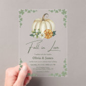 Invitations En Acrylique Chute en amour Citrouille Sage Mariage vert (In situ (ordinateur de poche))