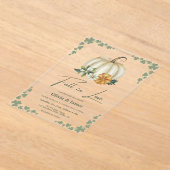 Invitations En Acrylique Chute en amour Citrouille Sage Mariage vert (Poser)