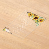 Invitations En Acrylique Chute en amour Mariage de tournesols verdoyants (Poser)