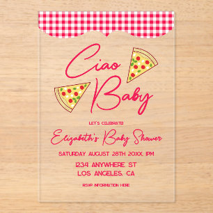 Invitations En Acrylique Ciao Baby Fête de Naissance Italienne