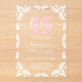 Invitations En Acrylique Cielito Lindo Quinceanera (Recto)