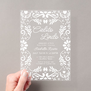 Invitations En Acrylique Cielito Lindo Talavera Mexicain Baby Shower Mignon
